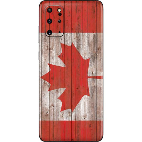 Canadian Flag Dark Wood Galaxy S20 Plus Skin